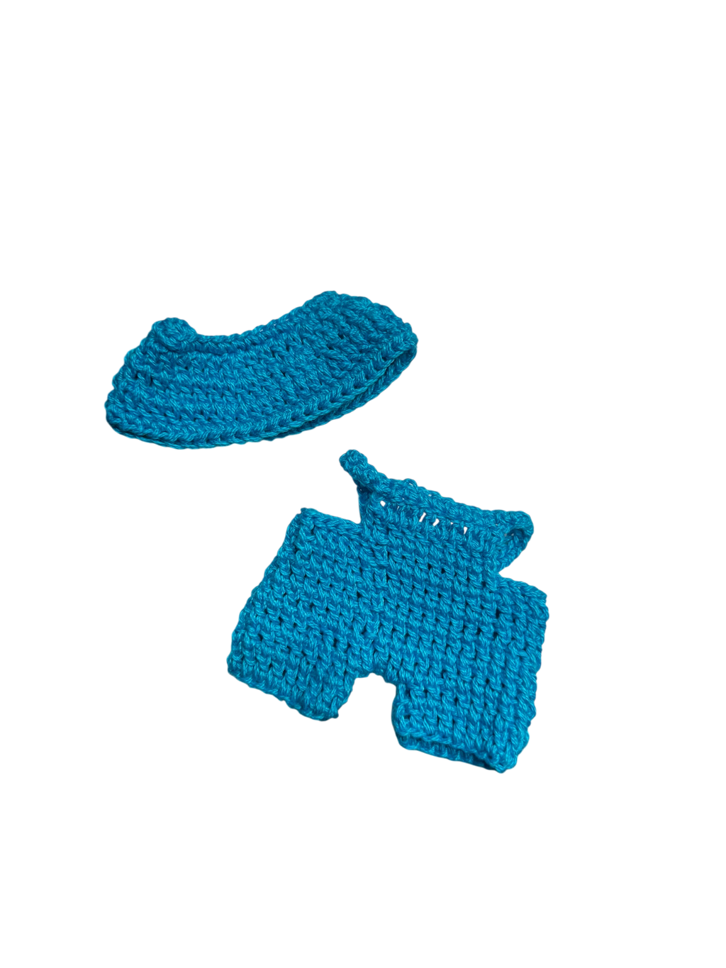 Blue overall & bucket hat set