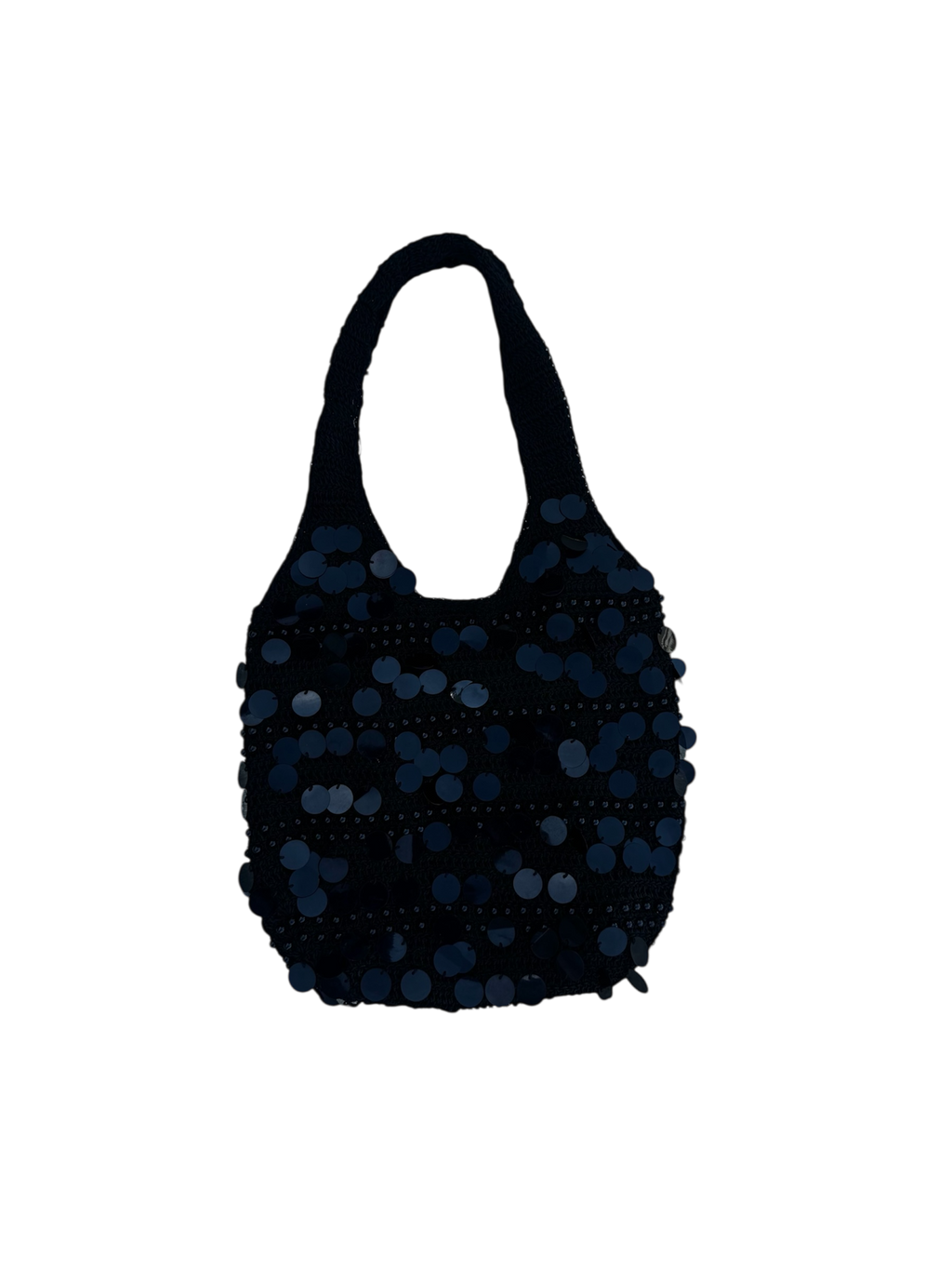 Black knit sequin bag