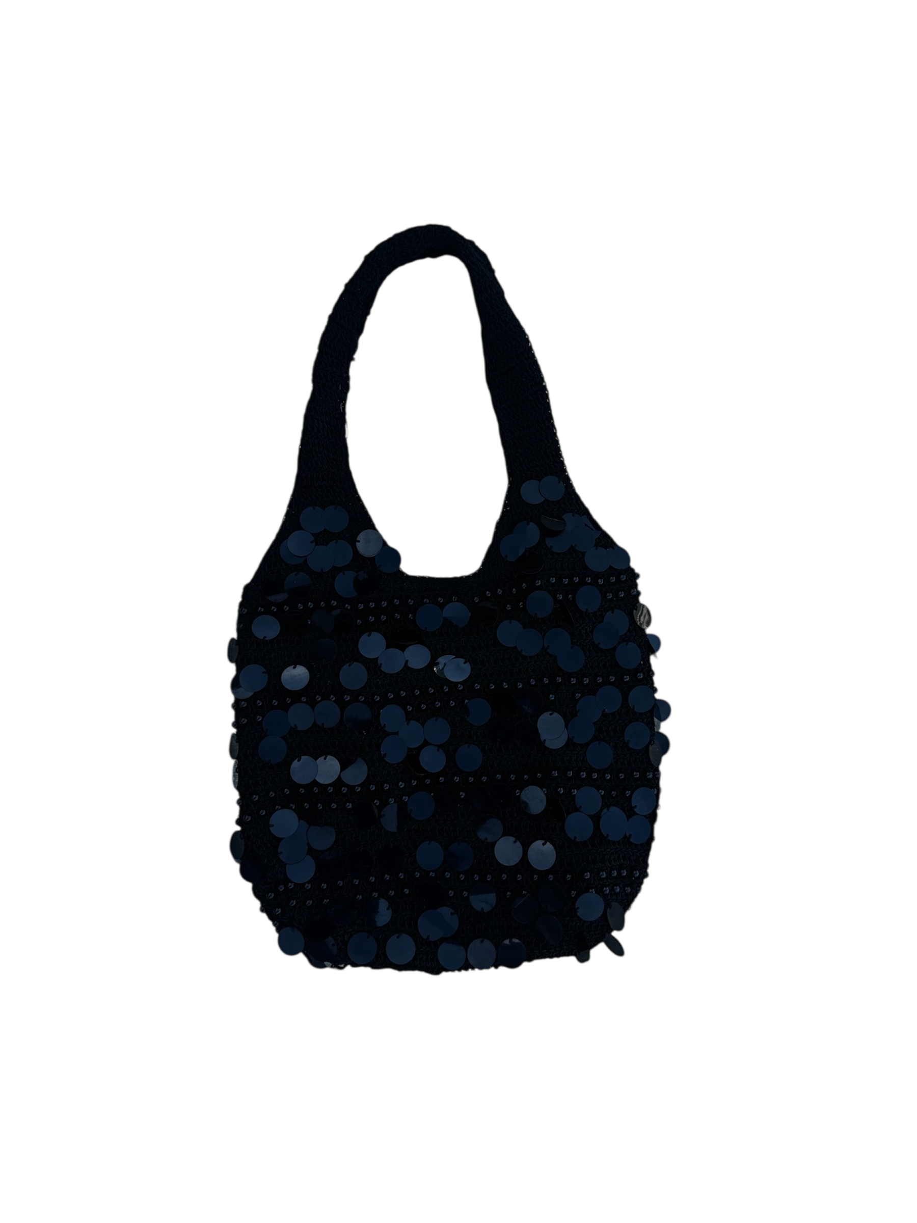 Black knit sequin bag