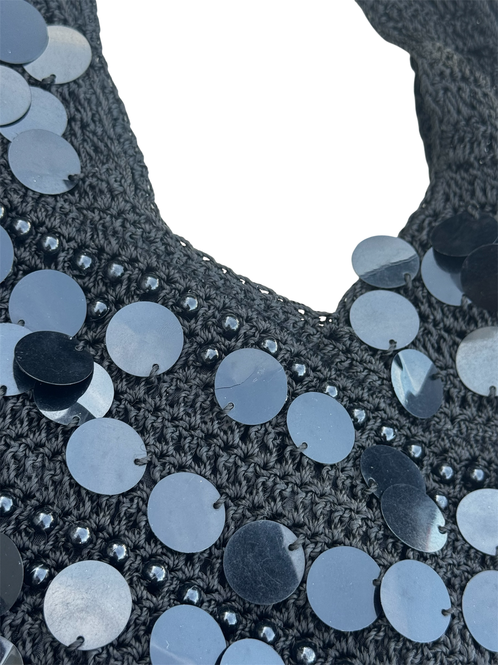 Black knit sequin bag