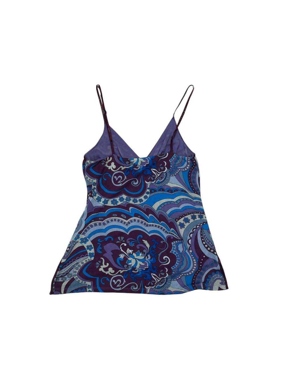 Purple paisley print y2k cami top