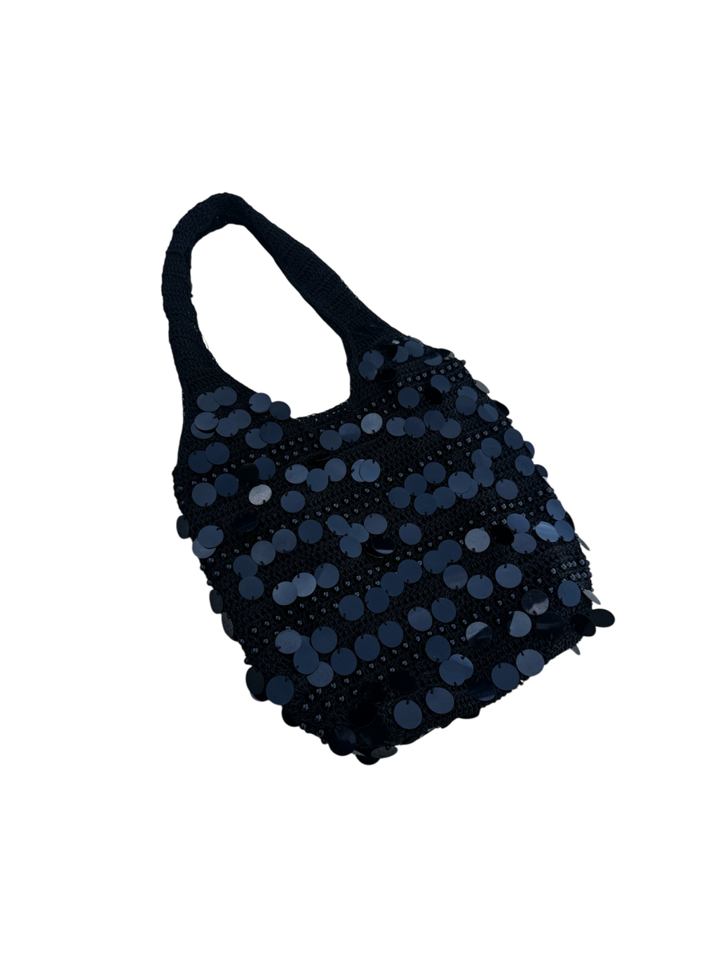 Black knit sequin bag