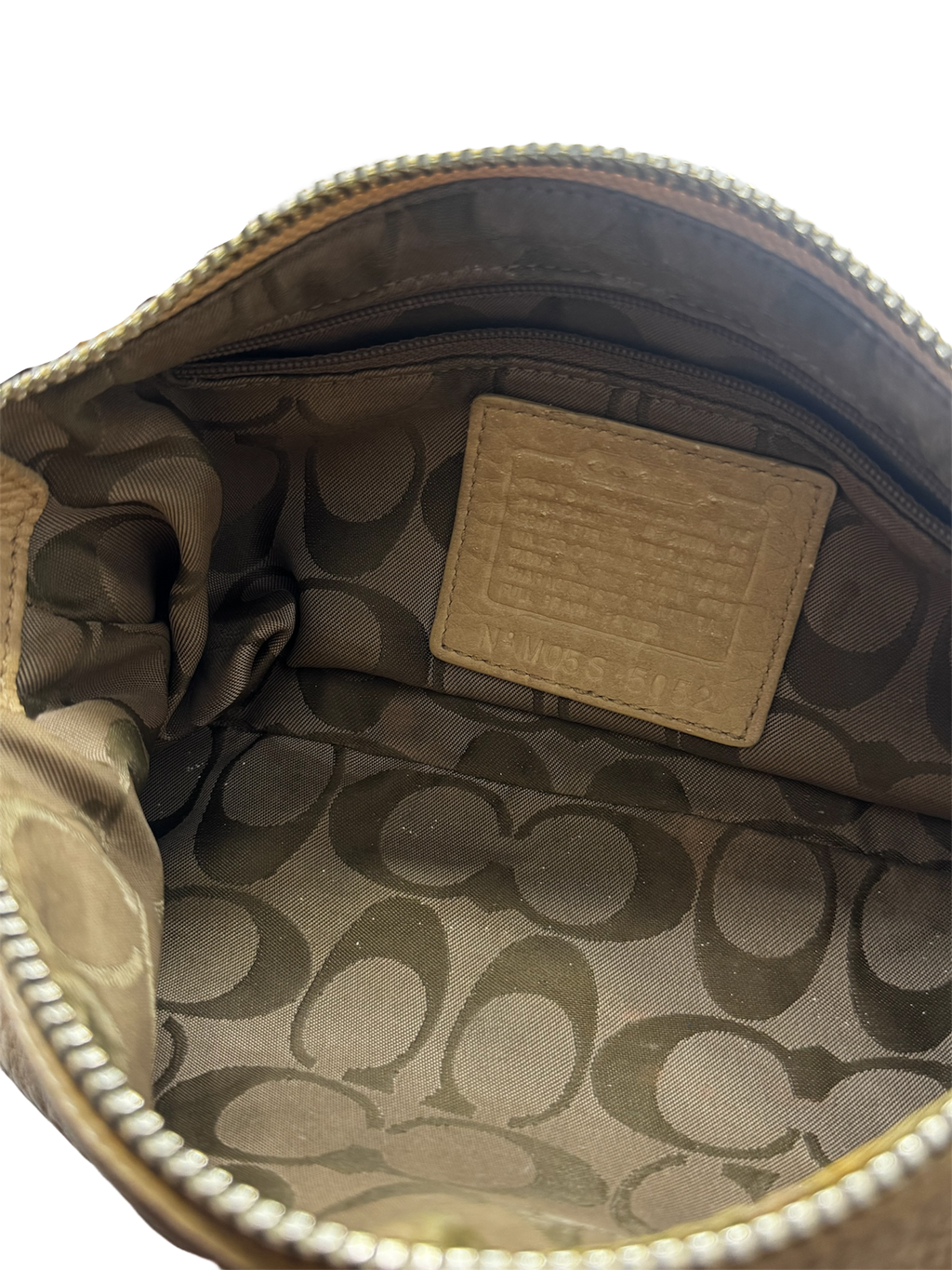 Beige nude brown leather vintage coach shoulder bag