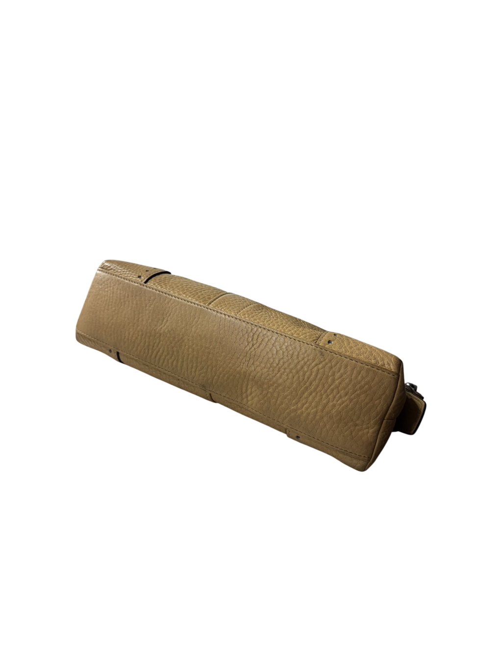 Beige nude brown leather vintage coach shoulder bag