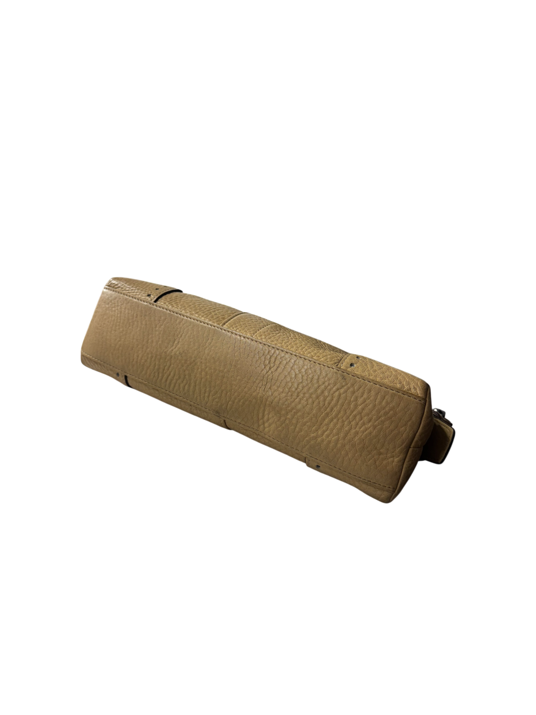 Beige nude brown leather vintage coach shoulder bag