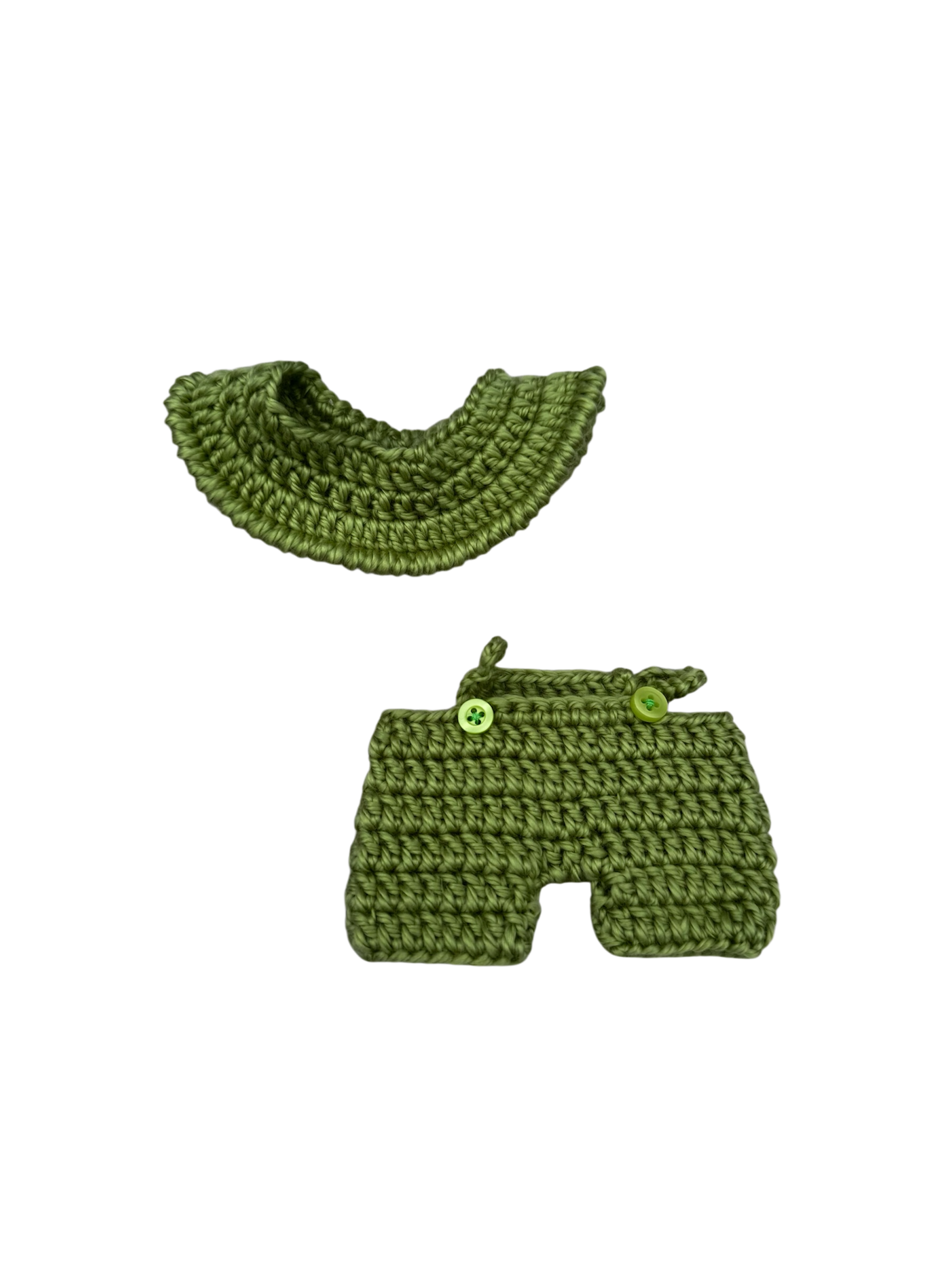 green overalls & bucket hat matching set