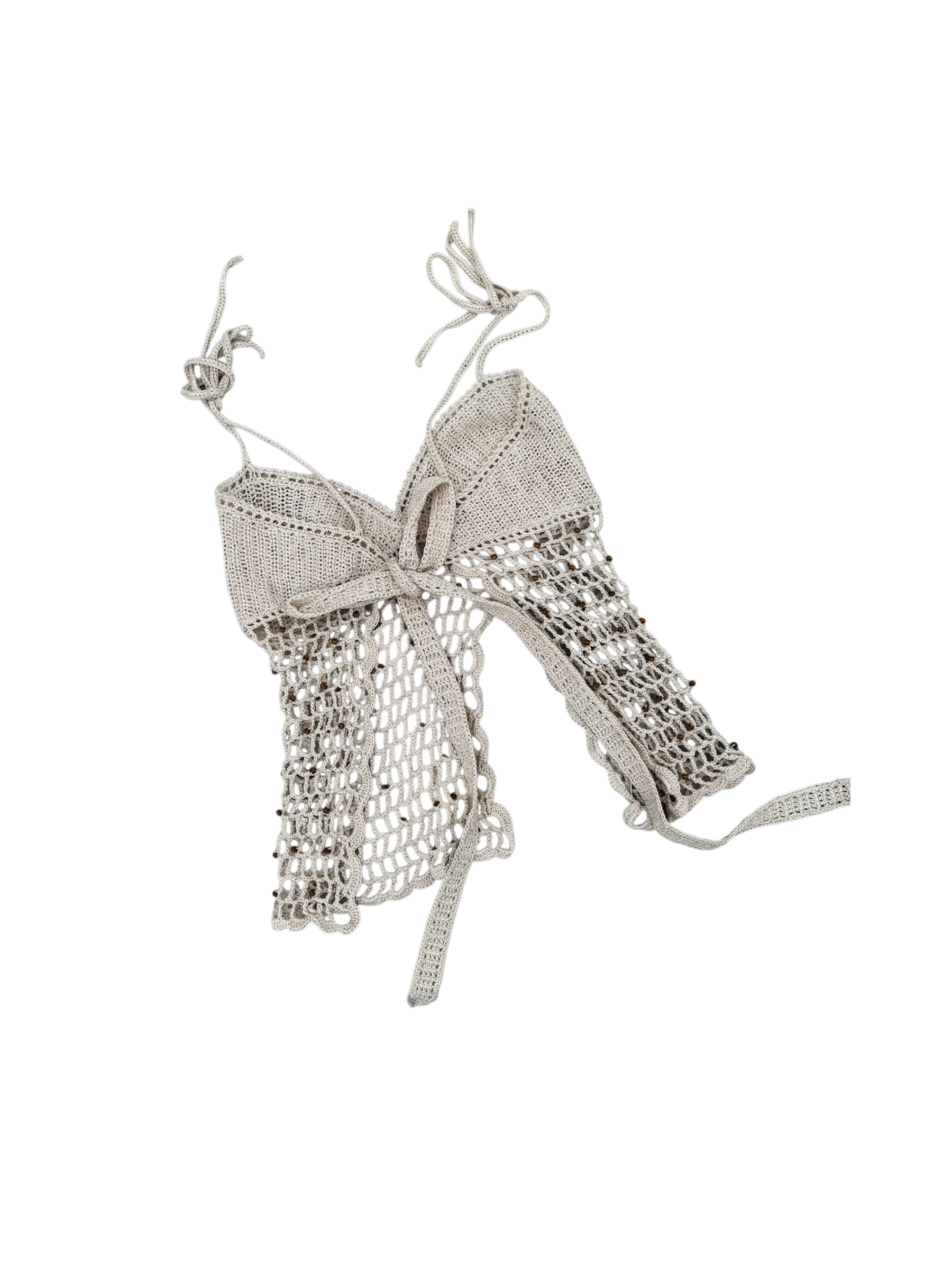 Crochet bandeau mermaid beaded top