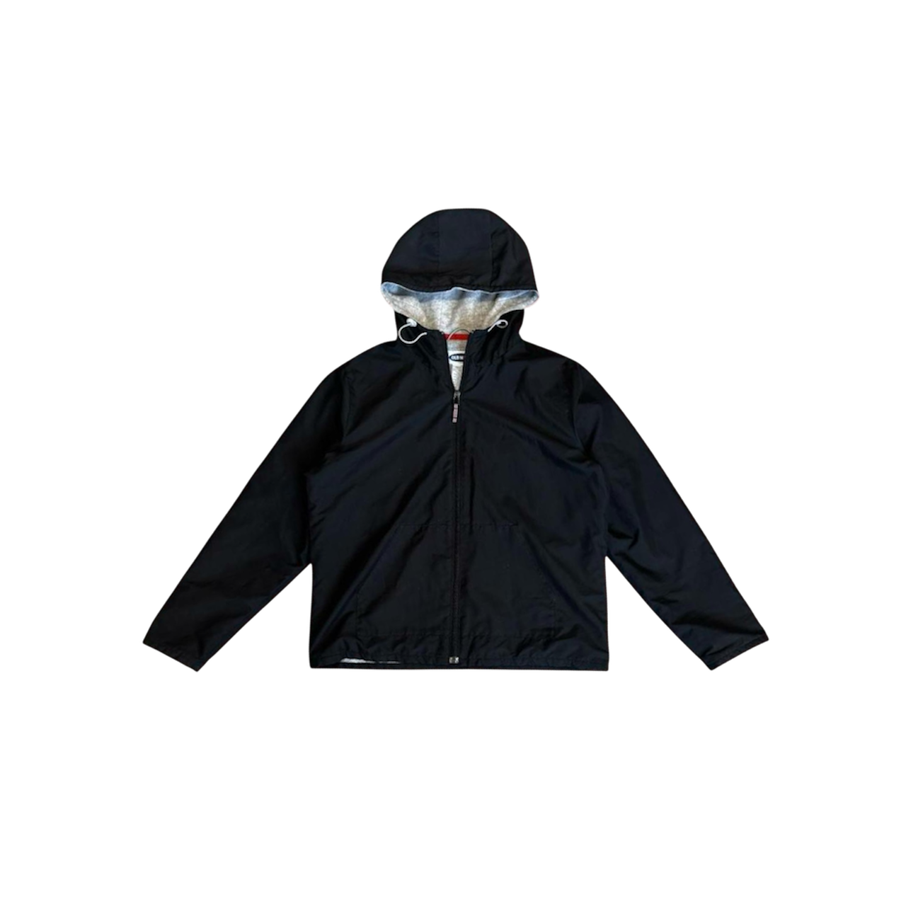 Black cropped windbreaker jacket